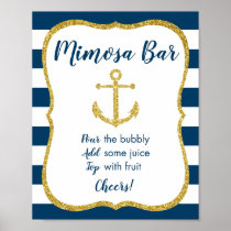Navy & Gold Nautical Bridal Mimosa Bar Sign
