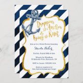 Navy & Gold Nautical Bridal Shower Invitation (Front/Back)