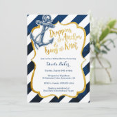 Navy & Gold Nautical Bridal Shower Invitation (Standing Front)