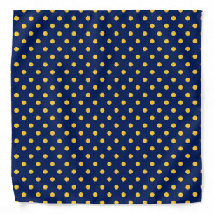Navy Gold Polka Dot Bandana