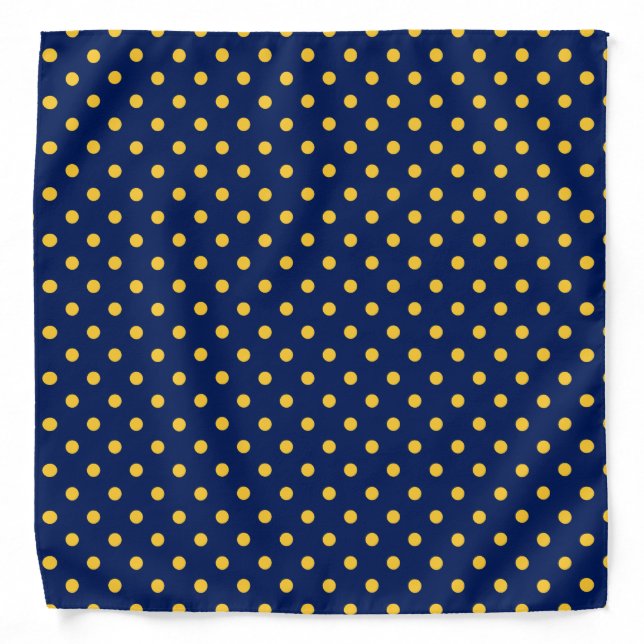 Navy Gold Polka Dot Bandana (Front)