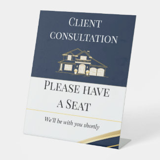 Navy Gold Realtor Client Consultation Sign