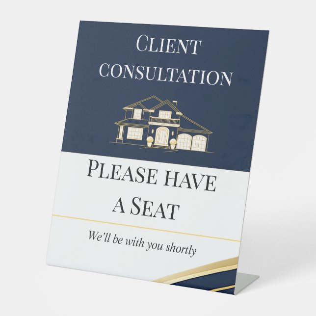 Navy Gold Realtor Client Consultation Sign (Front)