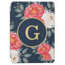 Navy Gold Red Floral / Stylish Botanical Flowers iPad Air Cover Navy Gold Red Floral / Stylish Botanical Flowers iPad Air Cover