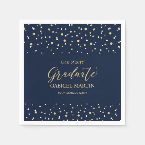 Navy  Gold School Graduation Ceremony Party  Napkins