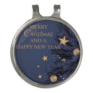 Navy Gold Simple Christmas Day Best Golf Hat Clip