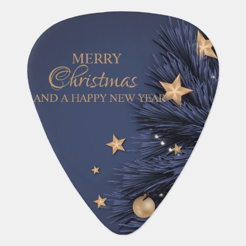 Navy Gold Simple Christmas Day Best Standard  Guitar Pick