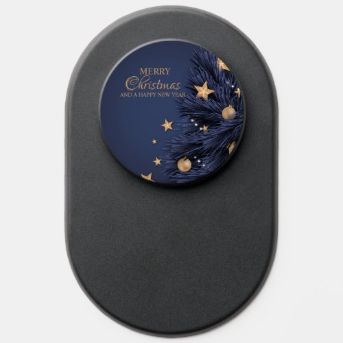 Navy Gold Simple Christmas Day Custom MagSafe PopSocket