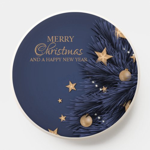 Navy Gold Simple Christmas Day Custom PopGrips PopSocket