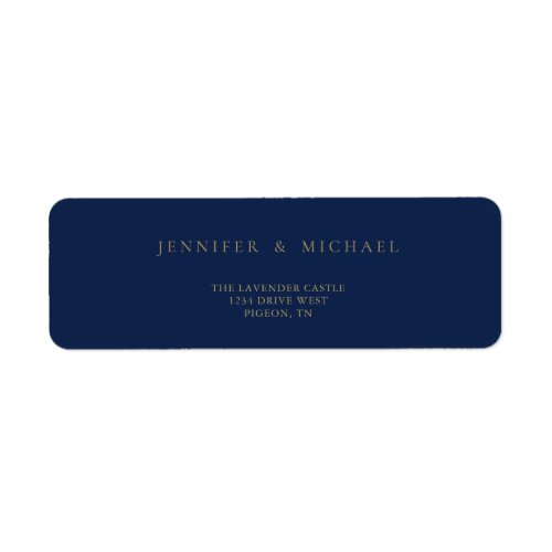 Navy Gold Simple Minimalistic New Home Newly Weds Label