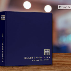 Navy Gold Square Logo 3 Ring Binder