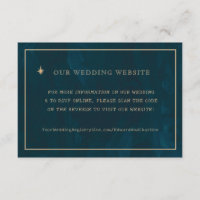 Navy Gold Stars Wedding Website | RSVP QR Cod