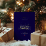 Navy & Gold Stylish Merry Christmas Chic Foil Holiday Card<br><div class="desc">Perfect for sharing with friends,  family,  and colleagues,  the elegant design and modern color palette make it ideal for those who appreciate chic and refined style. Add a memorable,  festive touch to your seasonal wishes with this timeless holiday card!</div>