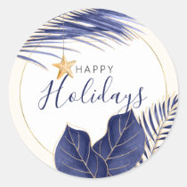 Navy &amp; Gold Tropical Holiday Envelope Seals