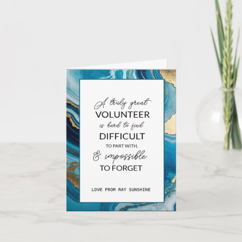 Navy  gold volunteer appreciation week t card