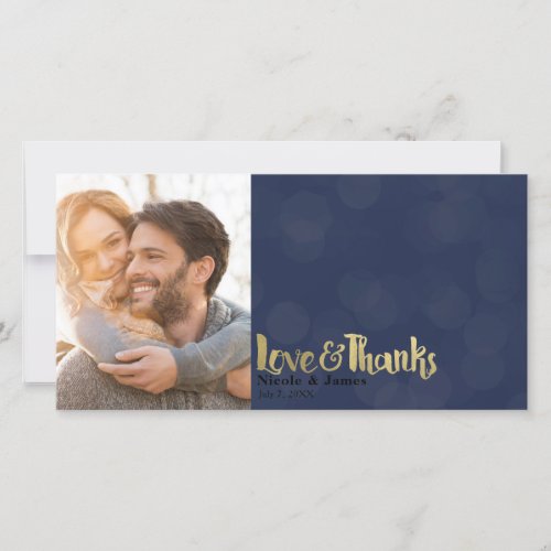 Navy  Gold Wedding Photo Love  Thanks Thank You