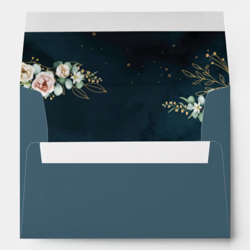 Navy Gold Wedding Stationery Template Envelope