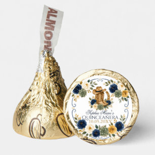 Navy Gold Western Horse Floral Charra Quinceañera Hershey®'s Kisses®