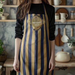 Navy & Gold Whisk Chef Catering Bakery Apron