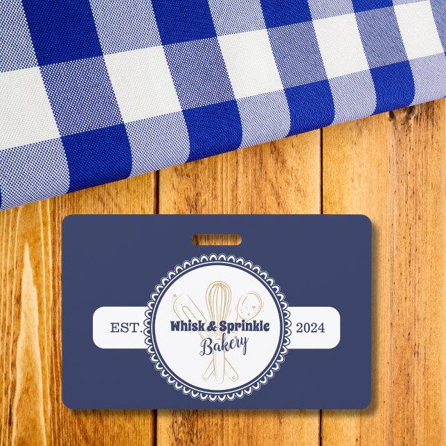 Navy & Gold Whisk Chef Catering Bakery  Badge (Creator Uploaded)