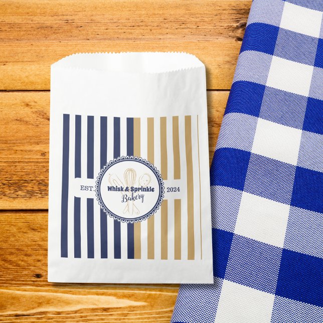 Navy & Gold Whisk Chef Catering Bakery  Favor Bag (Creator Uploaded)