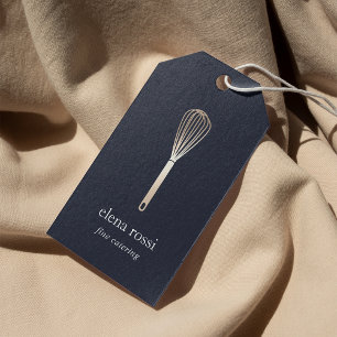 Navy & Gold Whisk Chef Catering Bakery Hang Tags