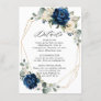 Navy Gold White Champagne Ivory Geometric Details Enclosure Card