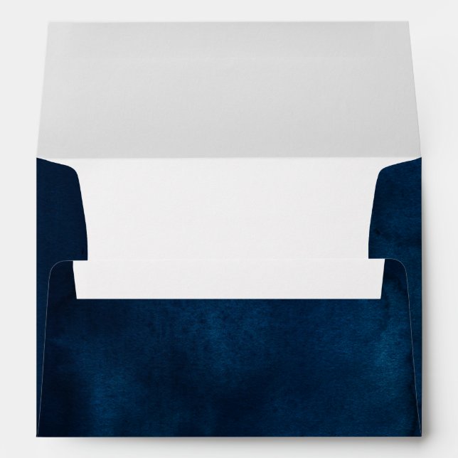 Navy Gold White Champagne Ivory Geometric Wedding Envelope (Back (Bottom))