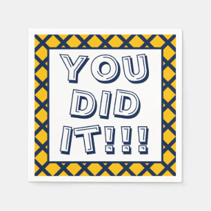 Navy & Gold You Did It Graduation Napkins