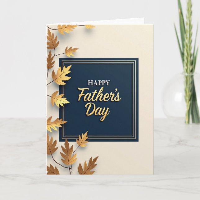 Navy Golden Fathers Day Art Card (Front)