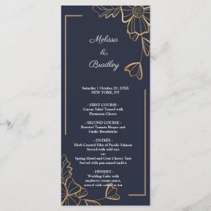 Navy & golden floral Menu