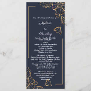 Navy & golden floral program