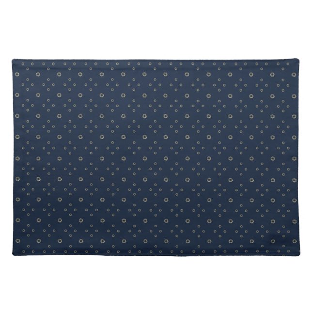 Navy | Golden Zinnia Sun Cloth Placemat (Front)