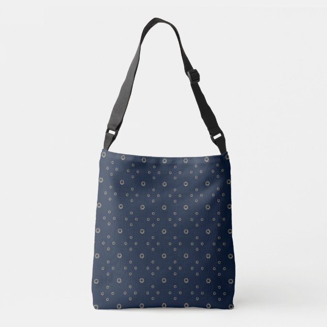 Navy | Golden Zinnia Sun Crossbody Bag (Back)