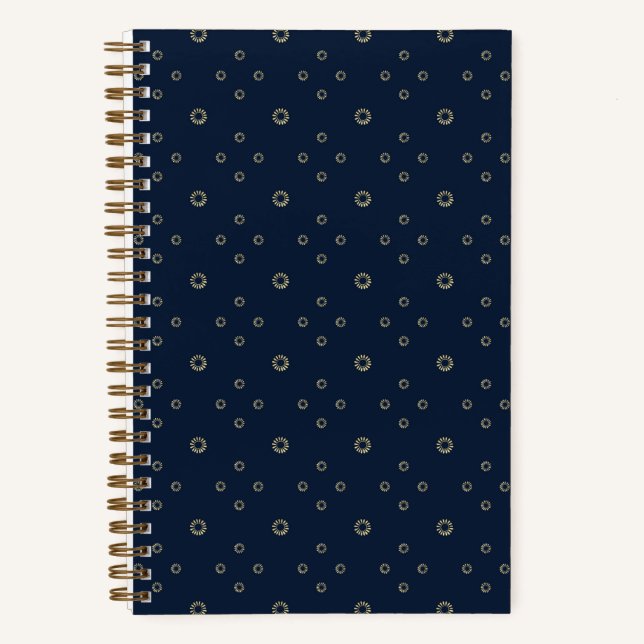 Navy | Golden Zinnia Sun Notebook (Front)