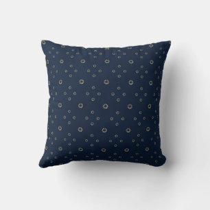 Navy   Golden Zinnia Sun Throw Pillow