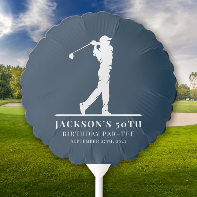 Navy Golf Themed Birthday Par-tee  Balloon (Creator Uploaded)