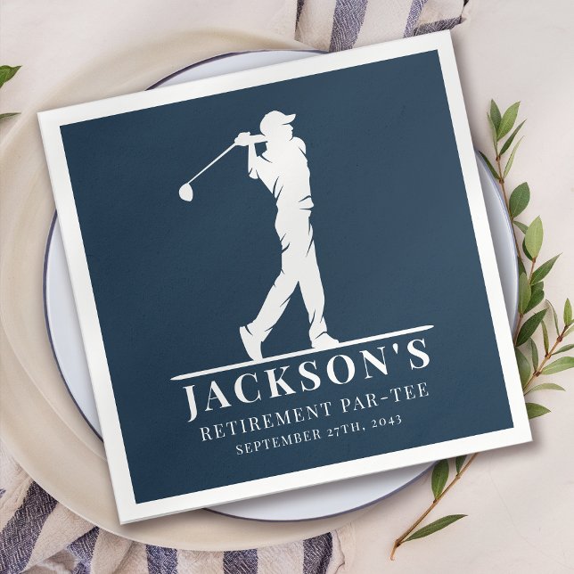 Navy Golf Themed Retirement Par-tee  Napkins (Creator Uploaded)