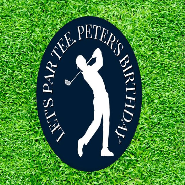 Navy Golfer Birthday in Style Coaster Set (Creator Uploaded)