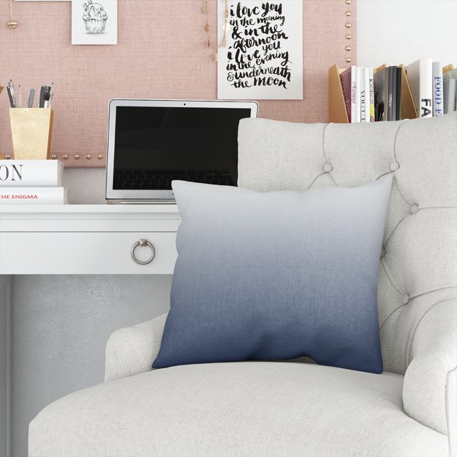 Navy Gradient Ombre Throw Pillow (Creator Uploaded)