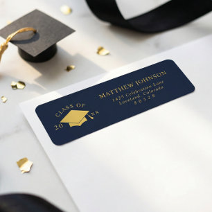 Navy Graduation Return Address Label