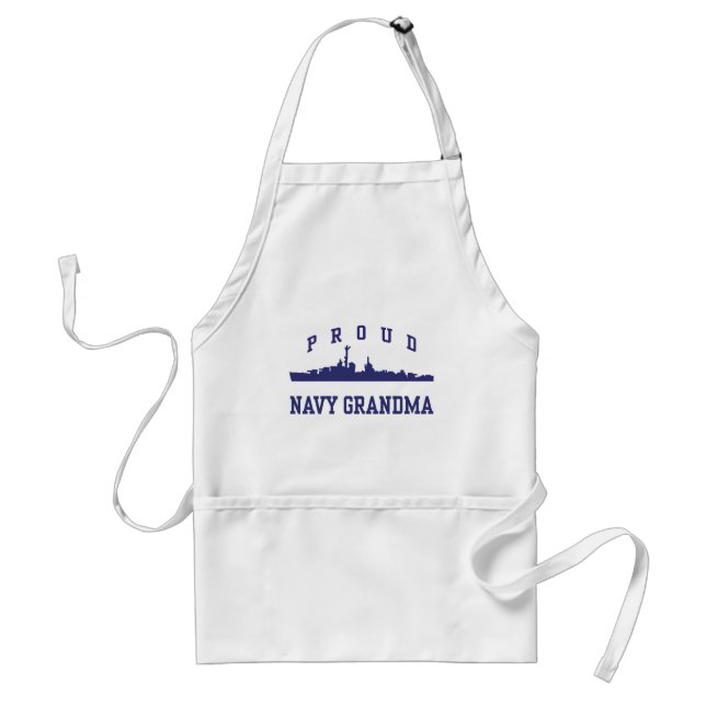 Navy Grandma Adult Apron (Front)