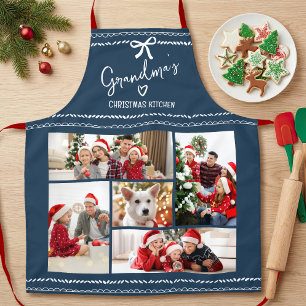 Navy Grandma’s Kitchen Hand Drawn Doodles 5 Photo Apron