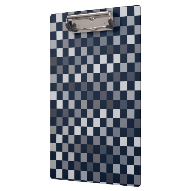 Navy Gray Blue Checks Clipboard (Left)