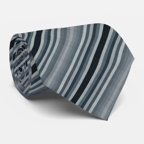 Navy Gray Gray Stripes Neck Tie
