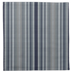 Navy Gray Grey Stripes Cloth Napkin