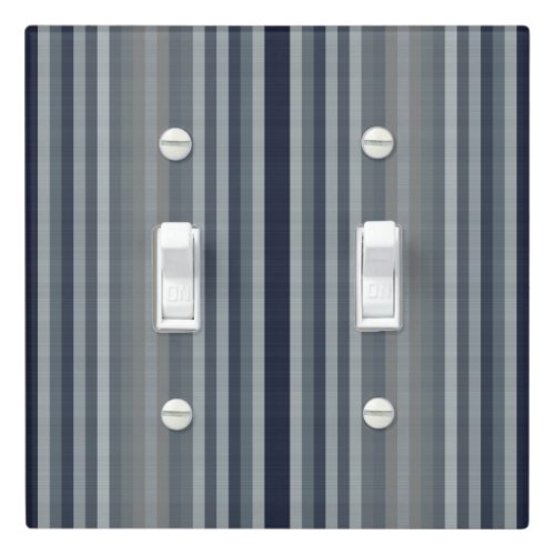Navy Gray Grey Stripes Light Switch Cover