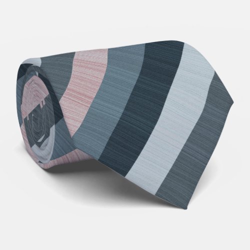 Navy Gray Pink Striped Neck Tie