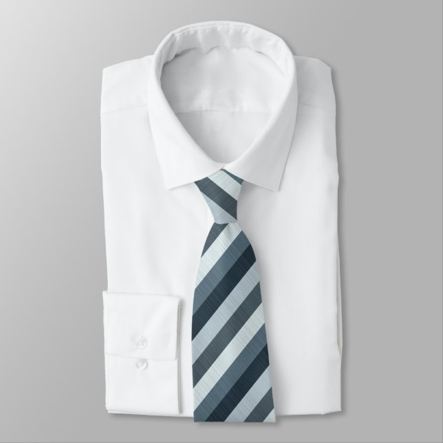 Navy Gray Stripes Neck Tie (Tied)