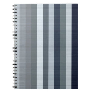 Navy Gray Stripes Notebook